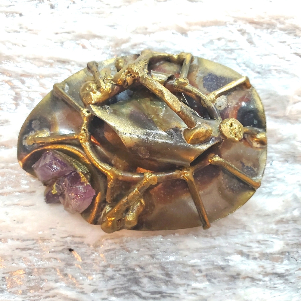 Carvalhu Brazilian Brass 1970s vintage buckle
